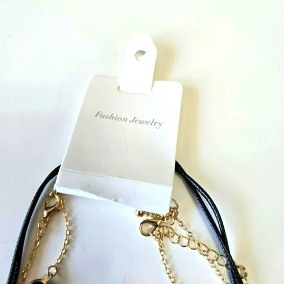 3Pcs Boho Blue Lucky Evil Eye Pendant Choker Necklace for Women Irregular Bead - Picture 4 of 7